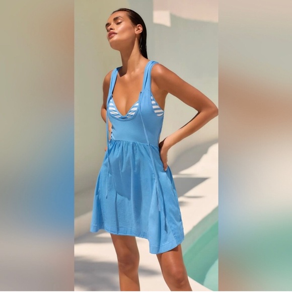 Anthropologie Scoop Neck Cover Up Mini Dress - Picture 3 of 9